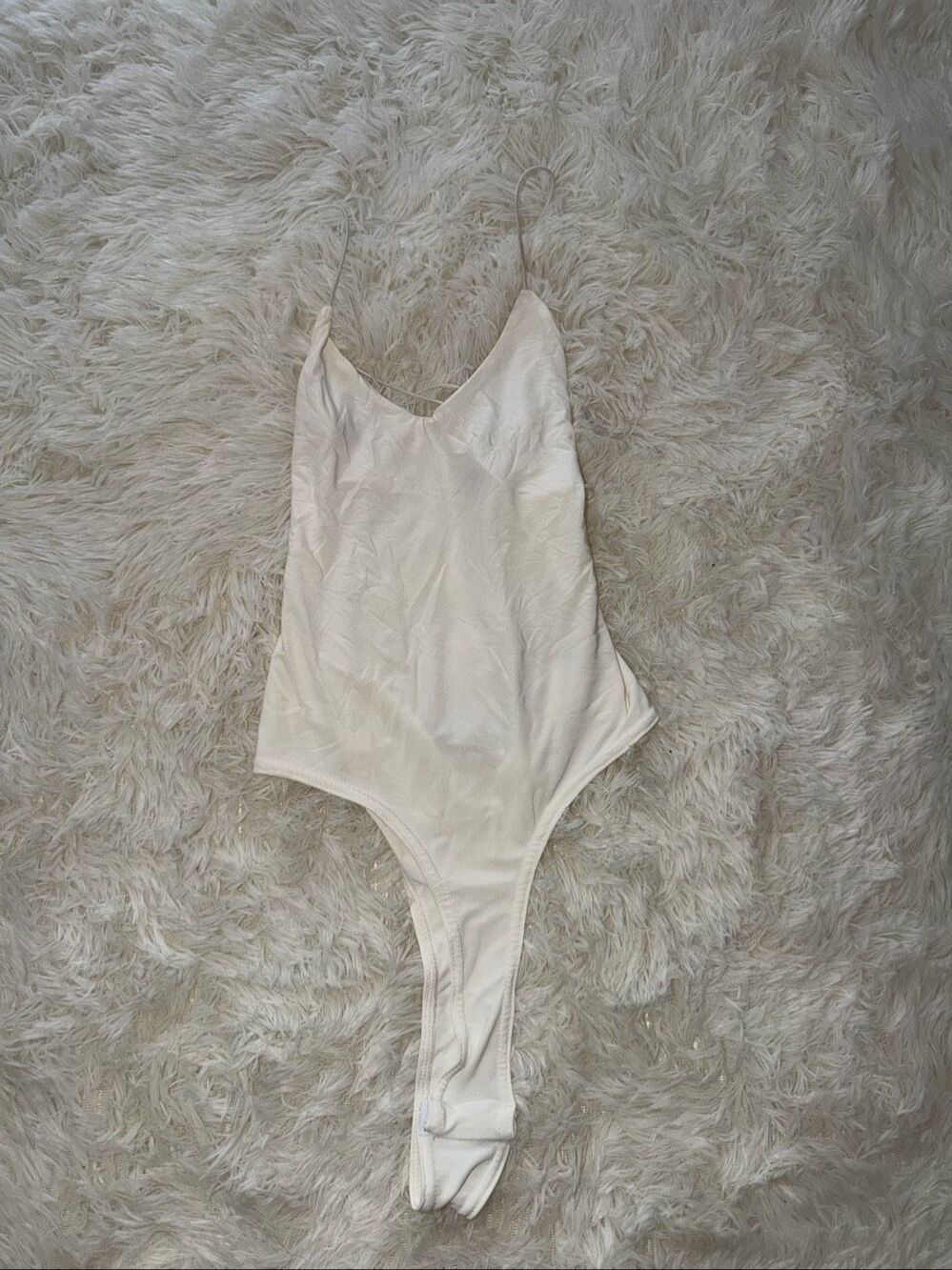 Cross cross open back white bodysuit size 2 pretty little thing